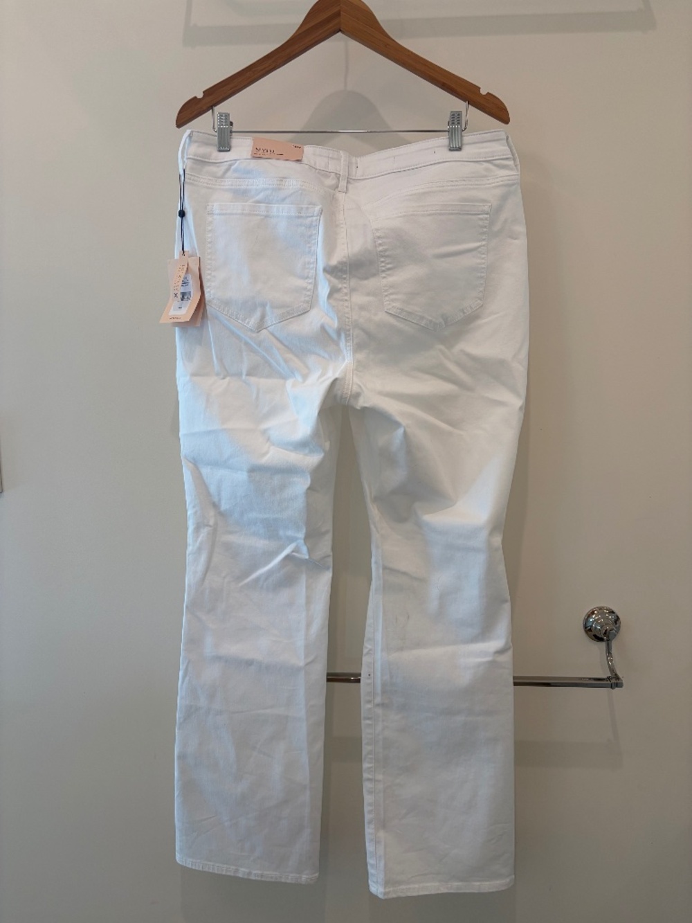 White NYDJ Barabara Bootcut Jeans